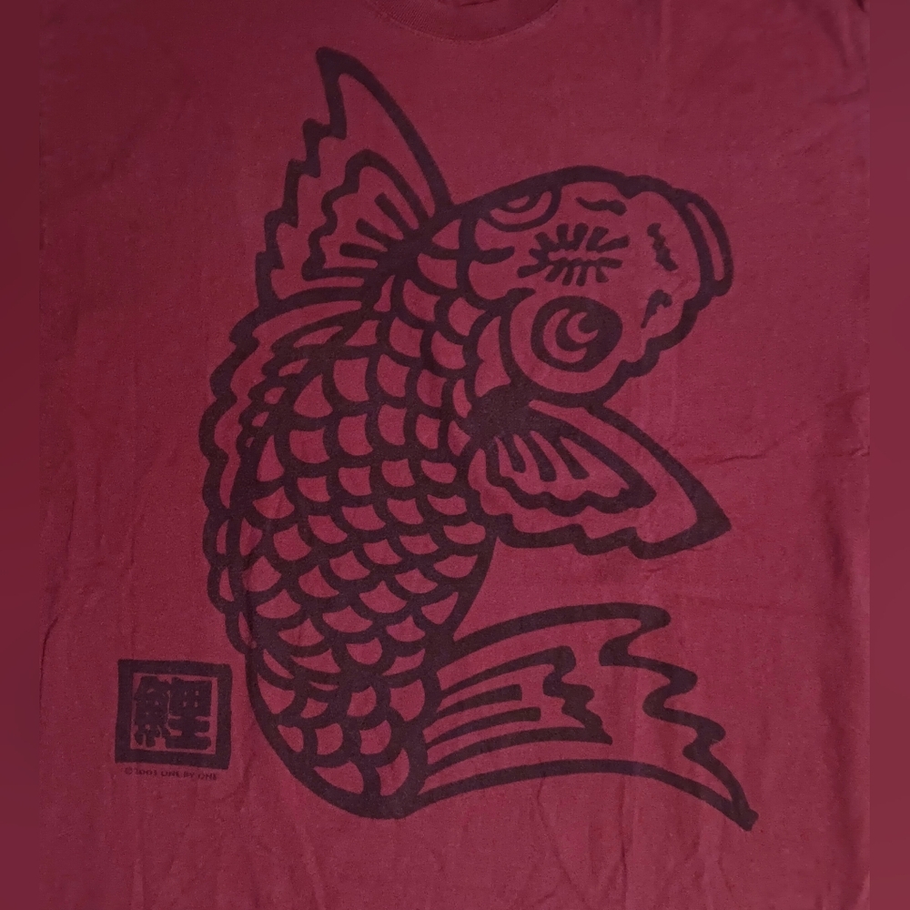 vintage KOI CARP FISH t-shirt Hanes Beefy-T Japan animal XL